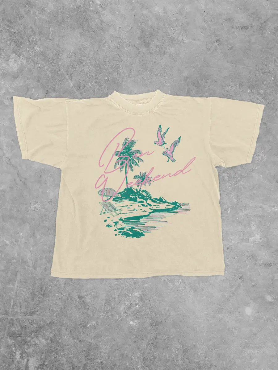 Underground Original Design: Bon Weekend, Summer Boxy Cotton T-Shirt