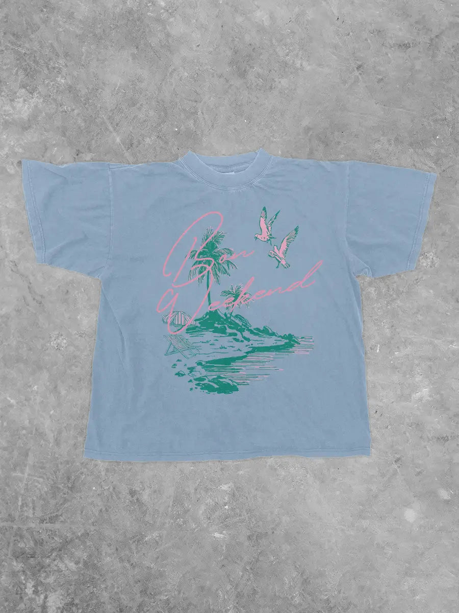 Underground Original Design: Bon Weekend, Summer Boxy Cotton T-Shirt