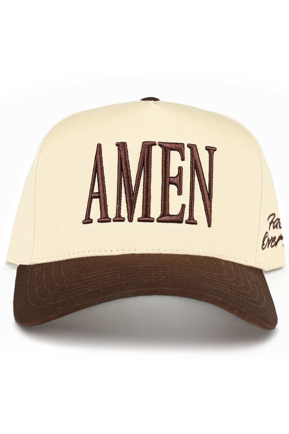 C.C AMEN Embroidered Letter Two Tone Trucker Hat