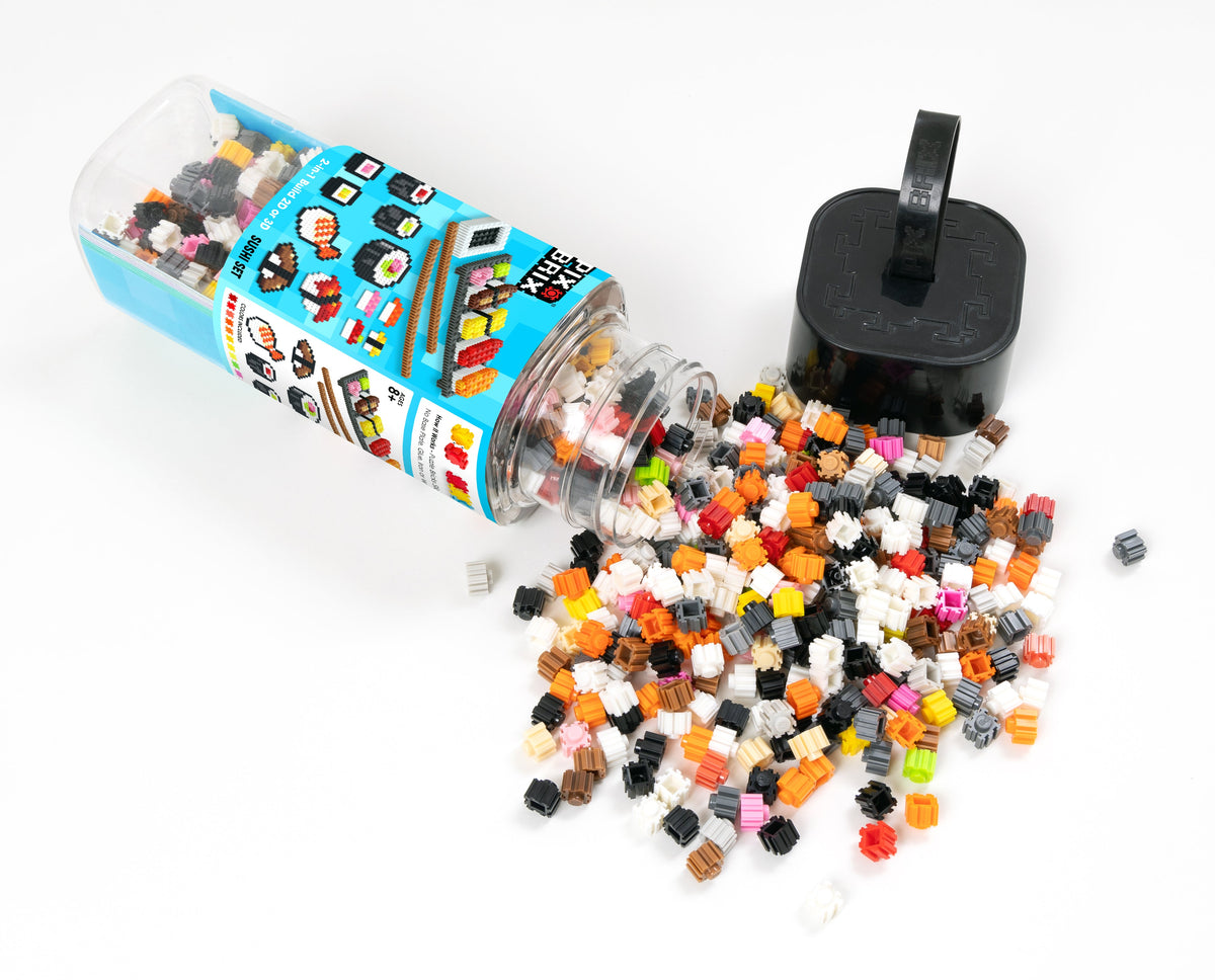 Pix Brix Food Bottle – Sushi Set | Build Pixel Sushi in 2D & 3D