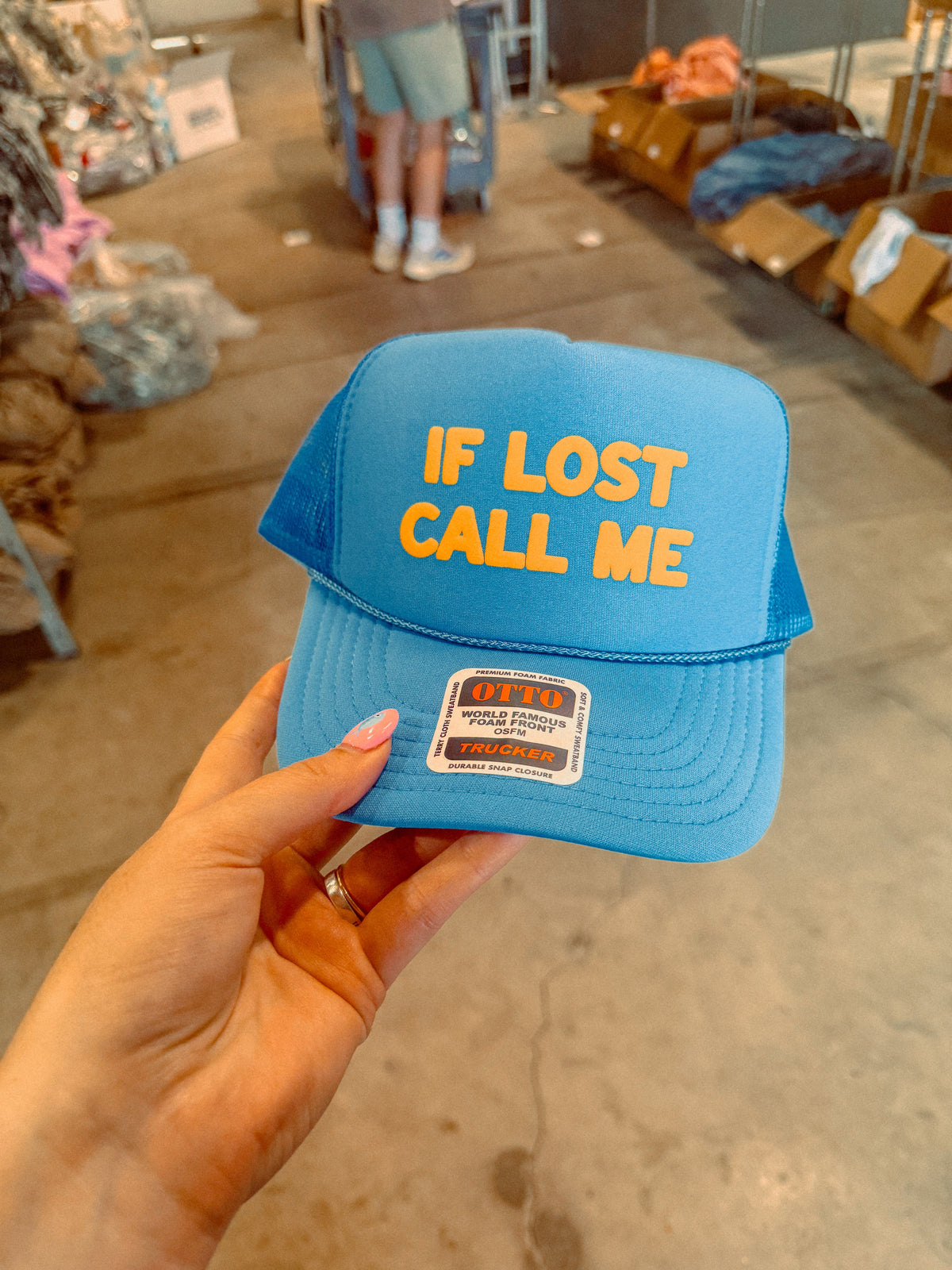 Underground Original Design: If Lost Call Me, Gold Puff Trucker Hat
