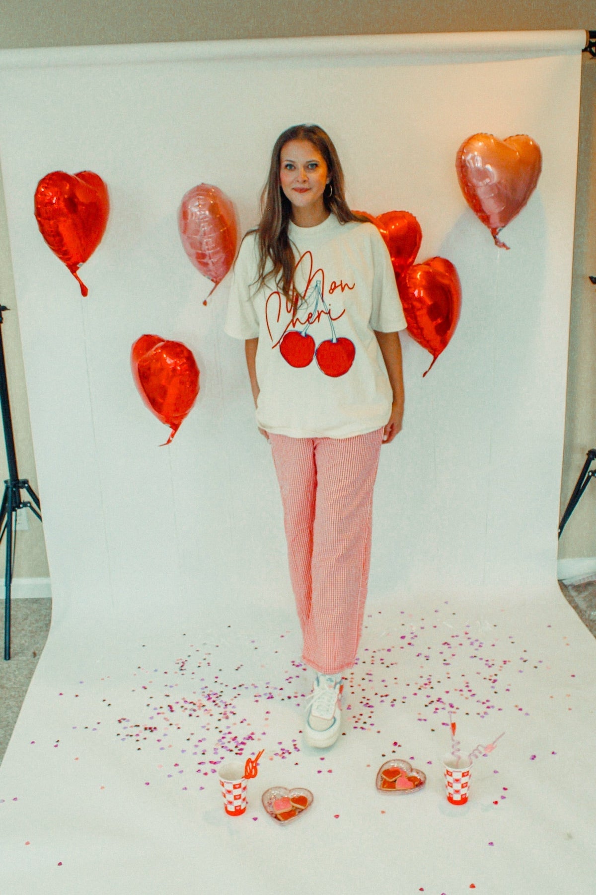 Underground Original Design: Mon Cheri, Cherries Boxy Cotton T-Shirt