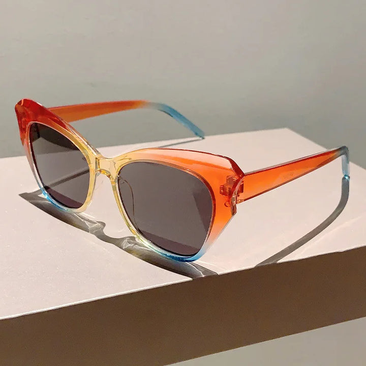 New Fashion Eye Sunglasses Women Luxury Sun Glasses Female Brand Designer eye Gradient Mirror Vintage Oculos De Sol