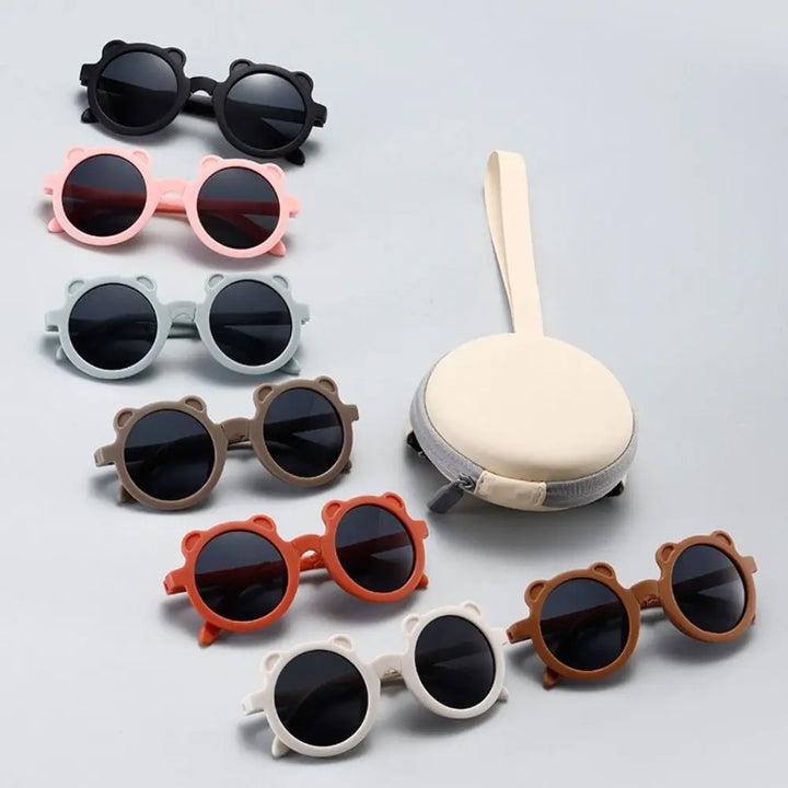 Plastic Sunglasses Solid Color Bear Shape Children's Glasses Childlike Style Fashion Eyewear Accessories Beach Party