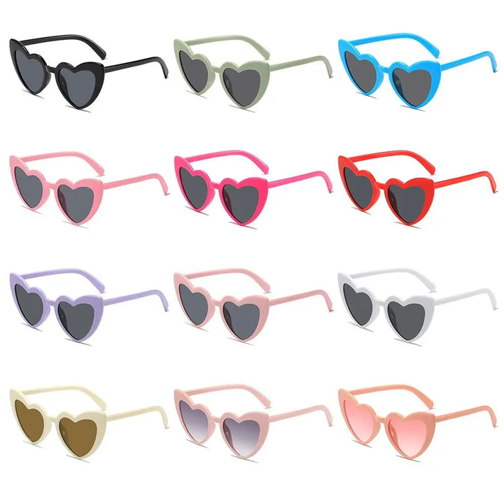 UV Protection Heart-Shaped Sunglasses Trendy Vintage Street Shooting Shades Irregular Fashion Pink Heart Sun Glasses for Women