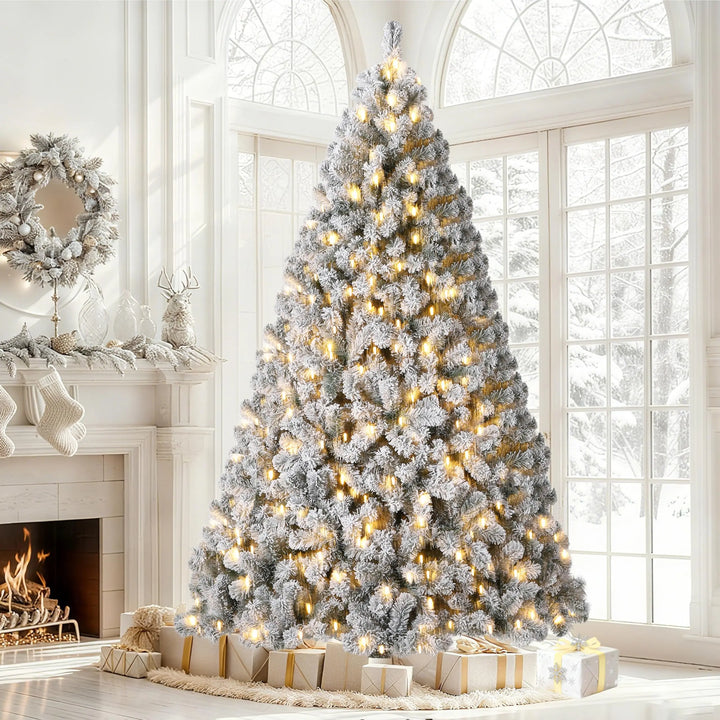 Pre-Lit Flocked Christmas Tree