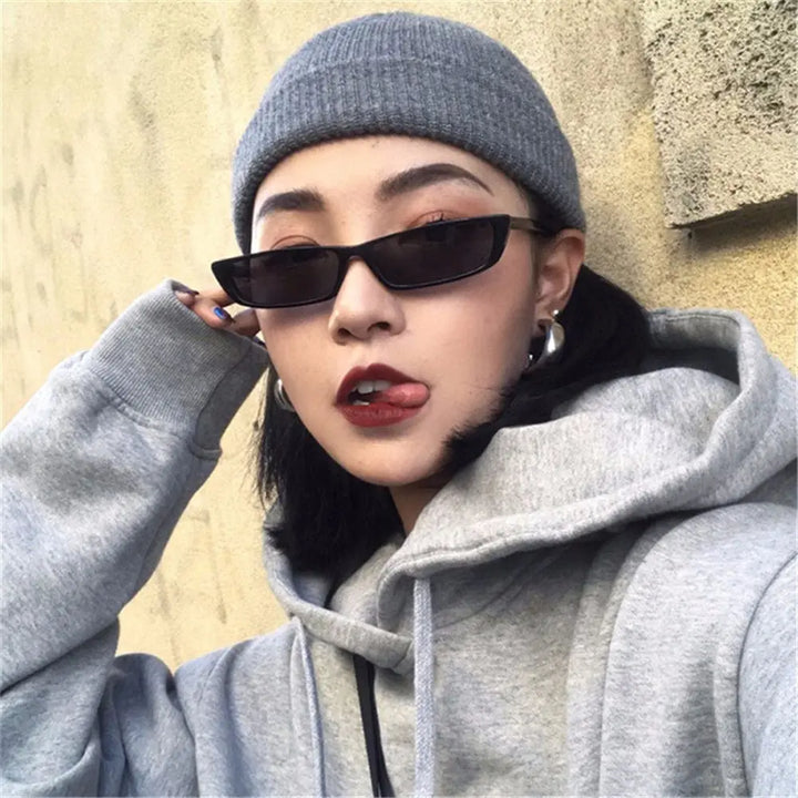 1PC Small Rectangle Sunglasses Women Retro Brand Designer Sun Glasses Vintage Square Narrow Frame Eyewear Female UV400 Shades