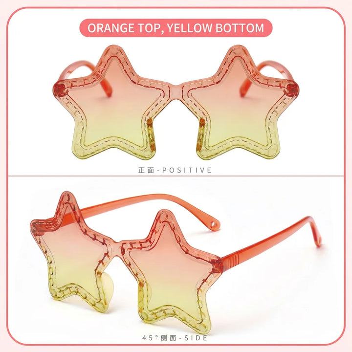 Children Uv Glasses Sweet Star Design Sun Glasses Uv400 Kids Sunglasses Sturdy Dopamine Gradient Sunglasses For Stage Cycling