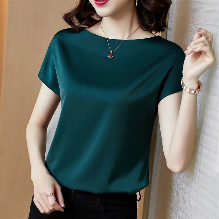 Women's Crew-Neck Short-Sleeve Blouse