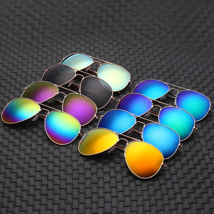 New Double Bridge Pilot Sunglasse Woman Alloy Frame Polit Mirror Sun Glasses Female Male UV400 Eyewear for Men