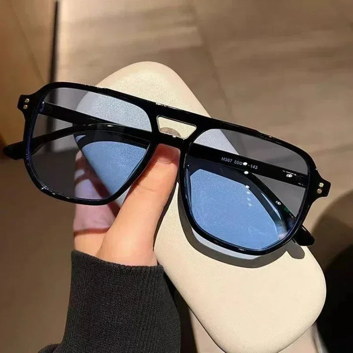 Vintage Men Women Brand Designer Sunglasses Square Shades Eyewear Male Female UV400 Summer Glasses Double Beam Eyeglass