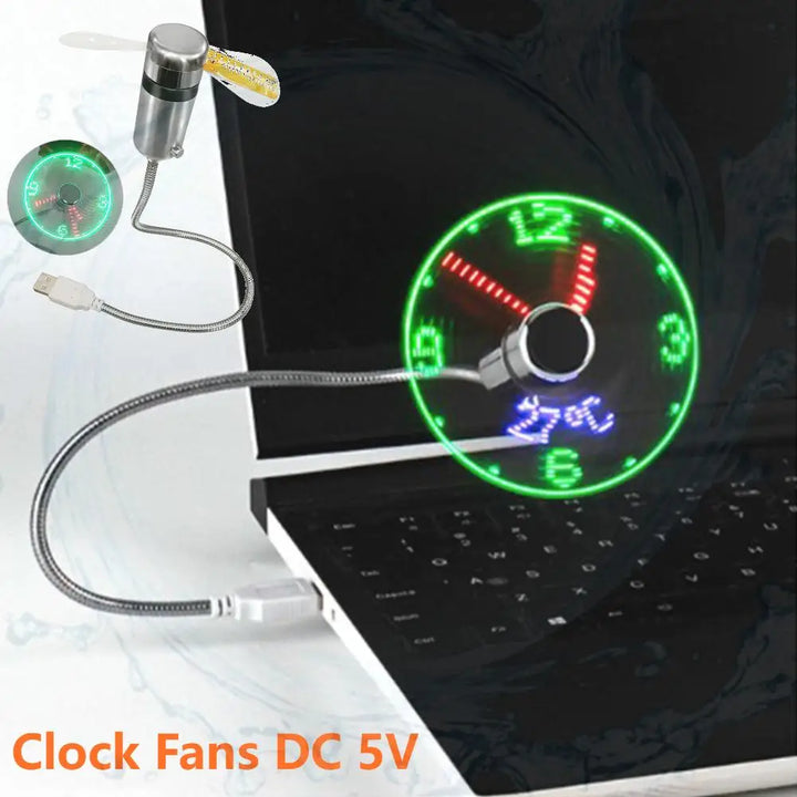 Clock-Display USB Mini Fan