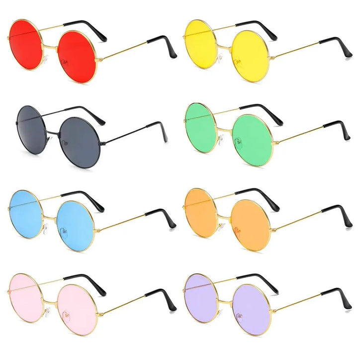 Retro Party Hippie Round Sunglasses Circle Glasses Eyewear Metal Sunglasses