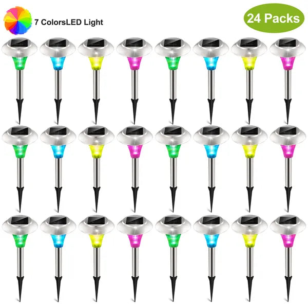 Solar Color-Changing Garden Lights, 24-Pack