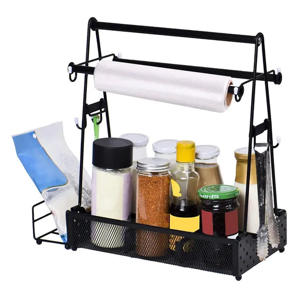 Black Grill Utensil and Paper Towel Caddy