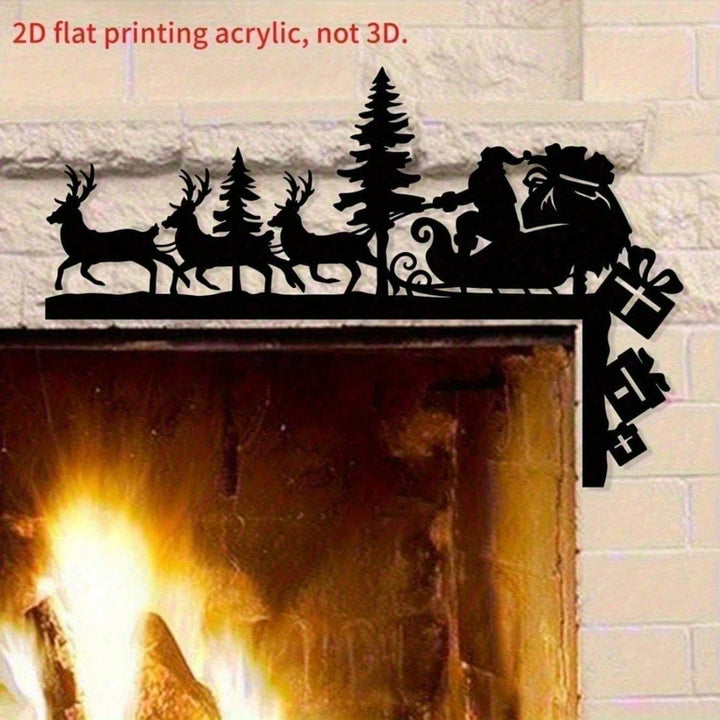 Flat Acrylic Santa Sleigh Wall Decoration