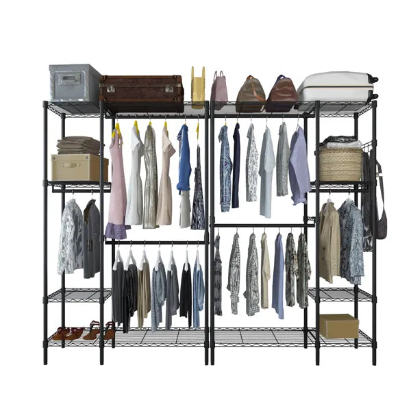 Metal Garment Rack with Shelves