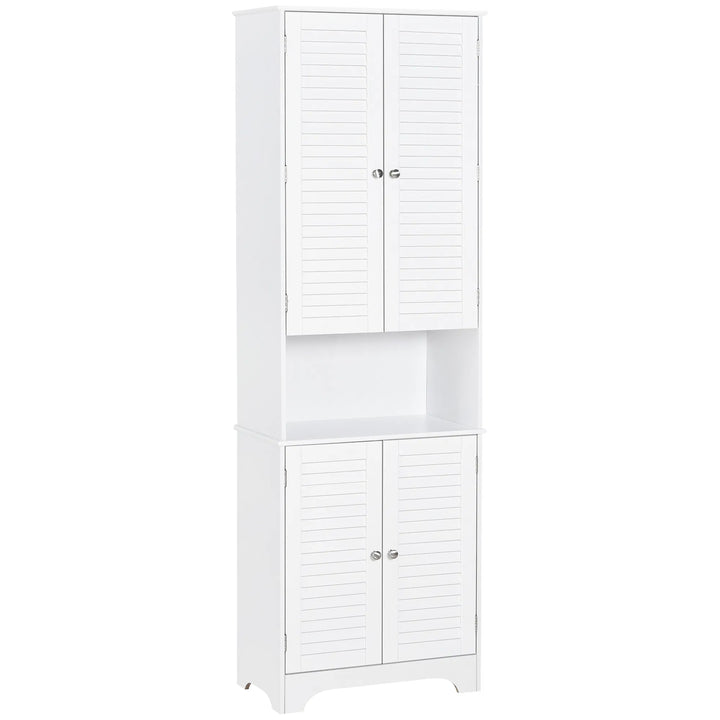 White Slim Bathroom Storage Cabinet