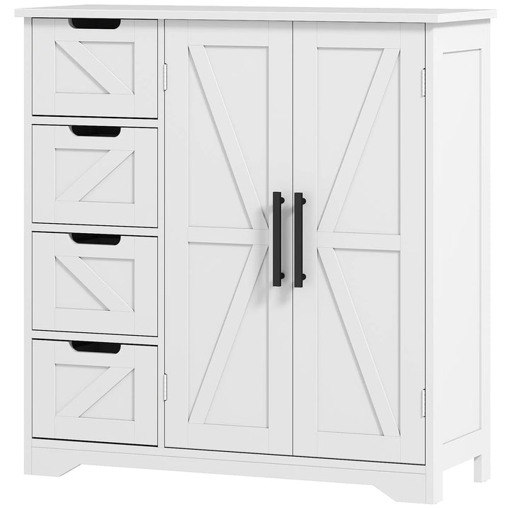White Farmhouse Bathroom Cabinet