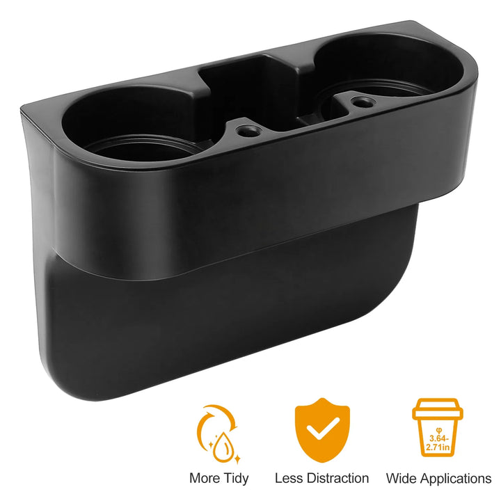 Black car seat gap cup holder