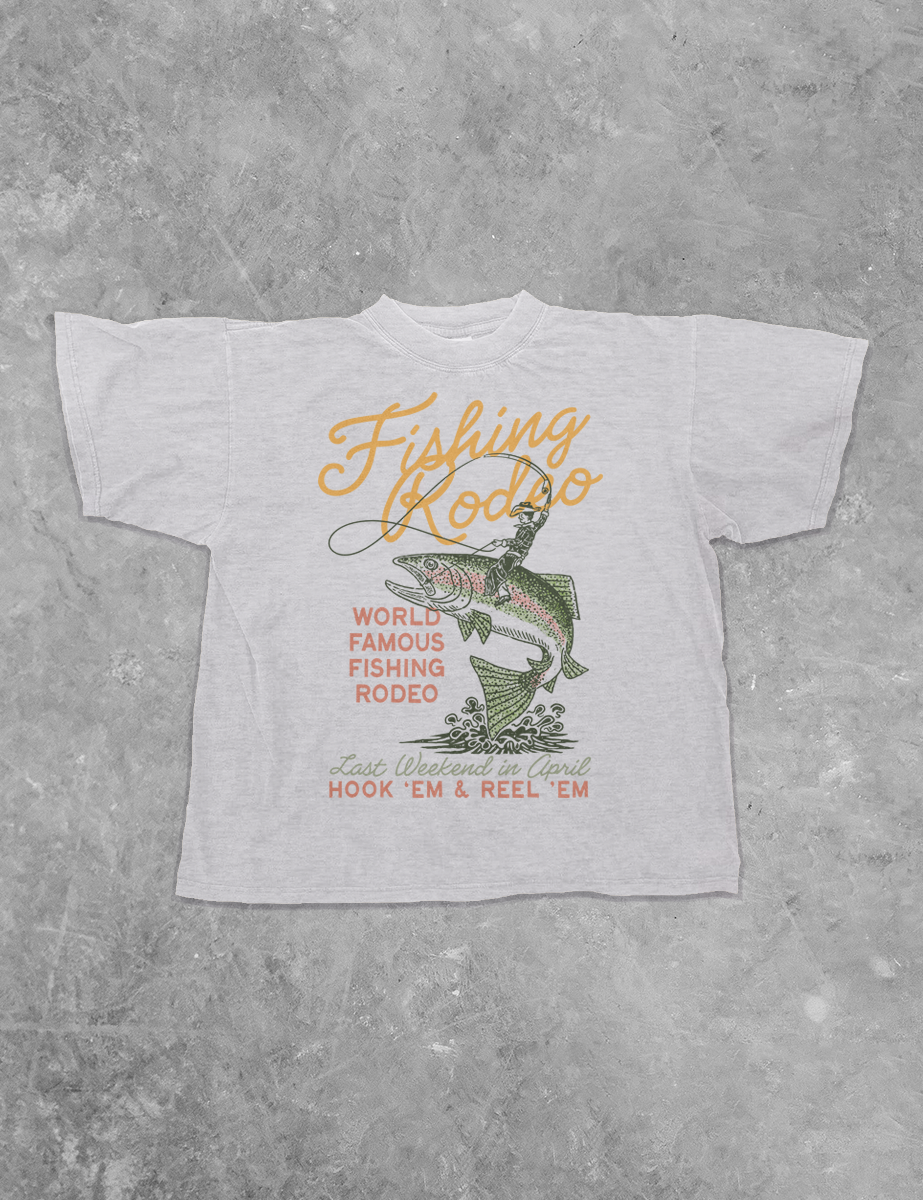 Underground Original Design: Fishing Rodeo, Summer Boxy Cotton TShirt