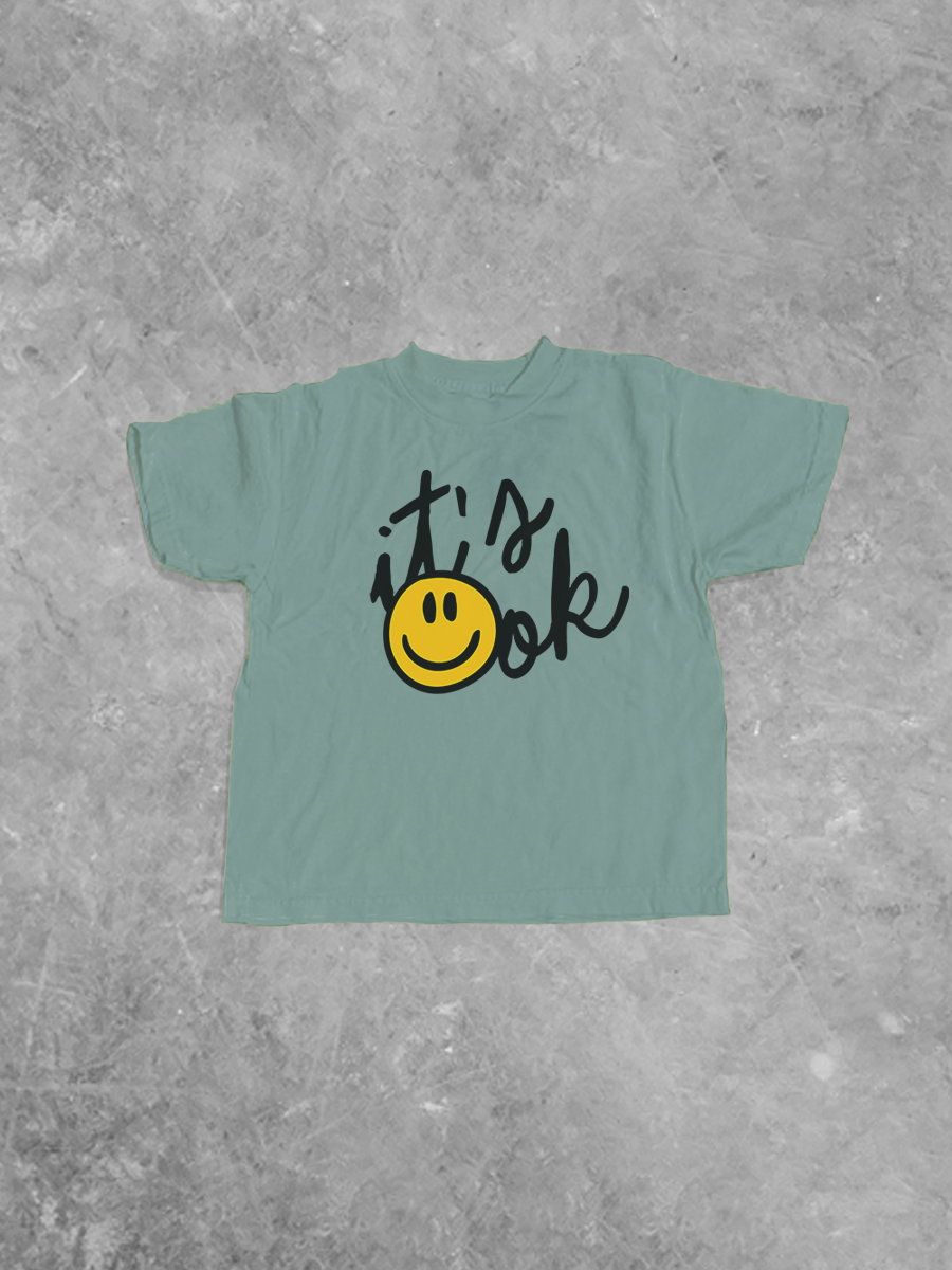 Underground Original Design: * KIDS * It's Ok Smile Boxy Cotton Kids T-Shirt