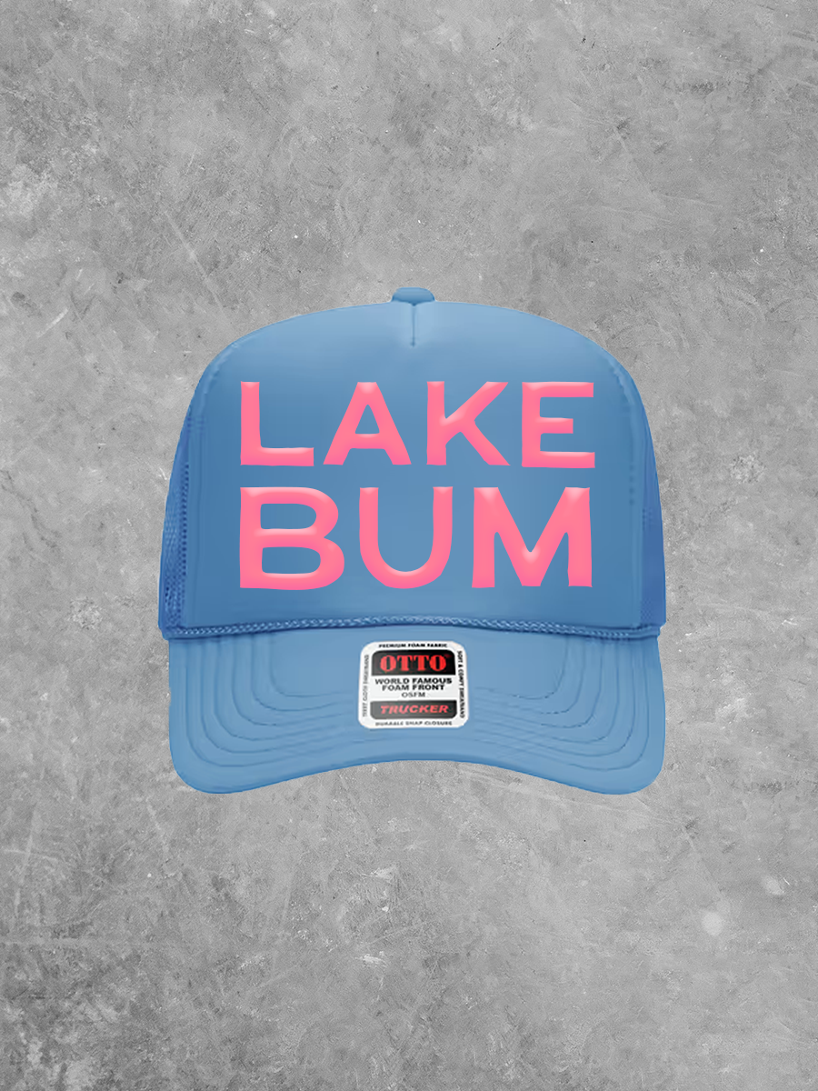 Underground Original Design: Lake Bum, Pink Puff Summer Trucker Hat