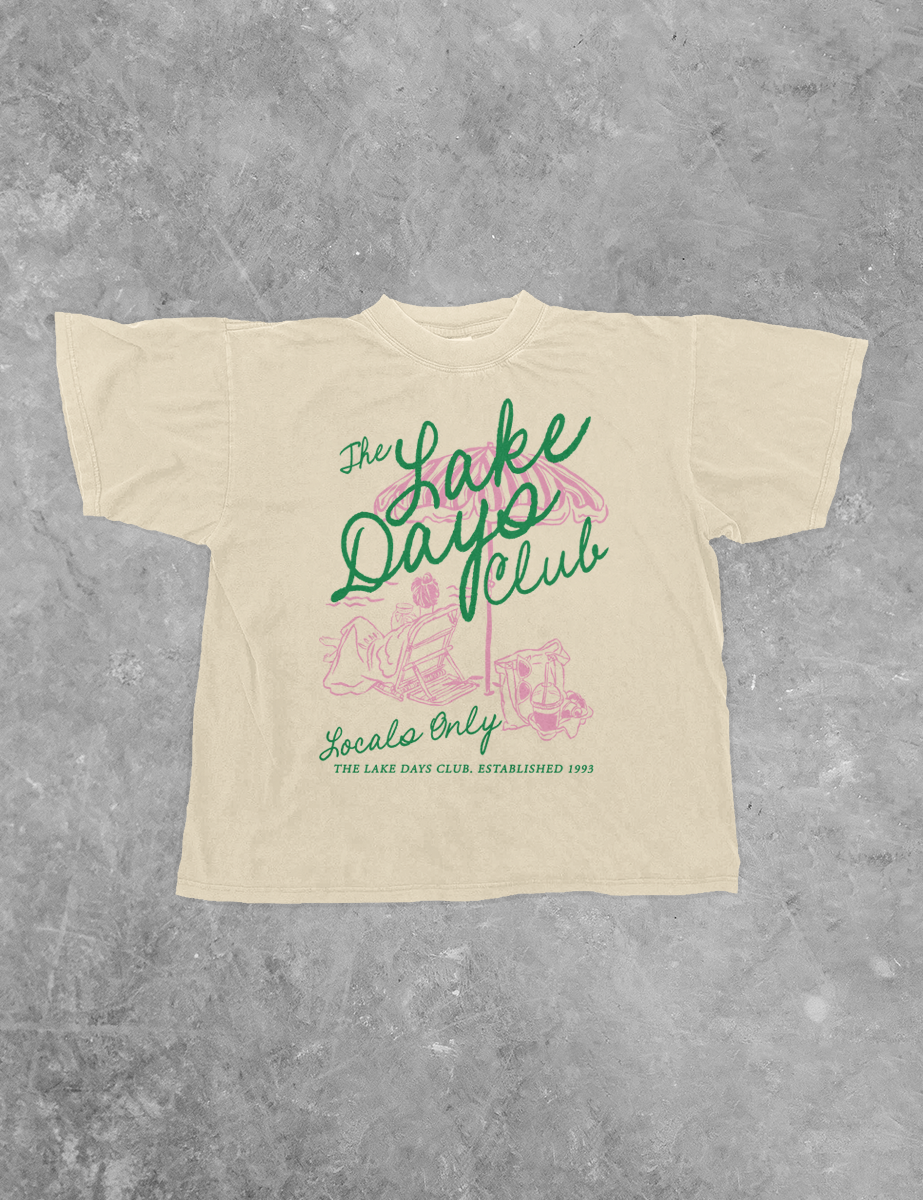 Underground Original Design: The Lake Days Club, Summer Boxy Cotton T-Shirt