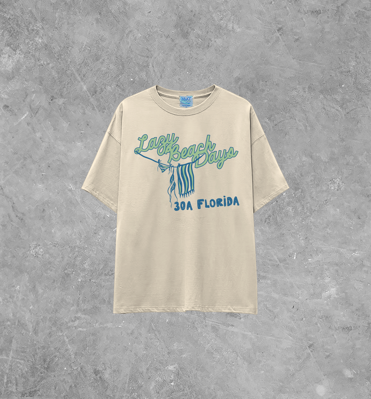 Underground Original Design: Lazy Beach Days, 30A Lightweight M&O Cotton T-Shirt
