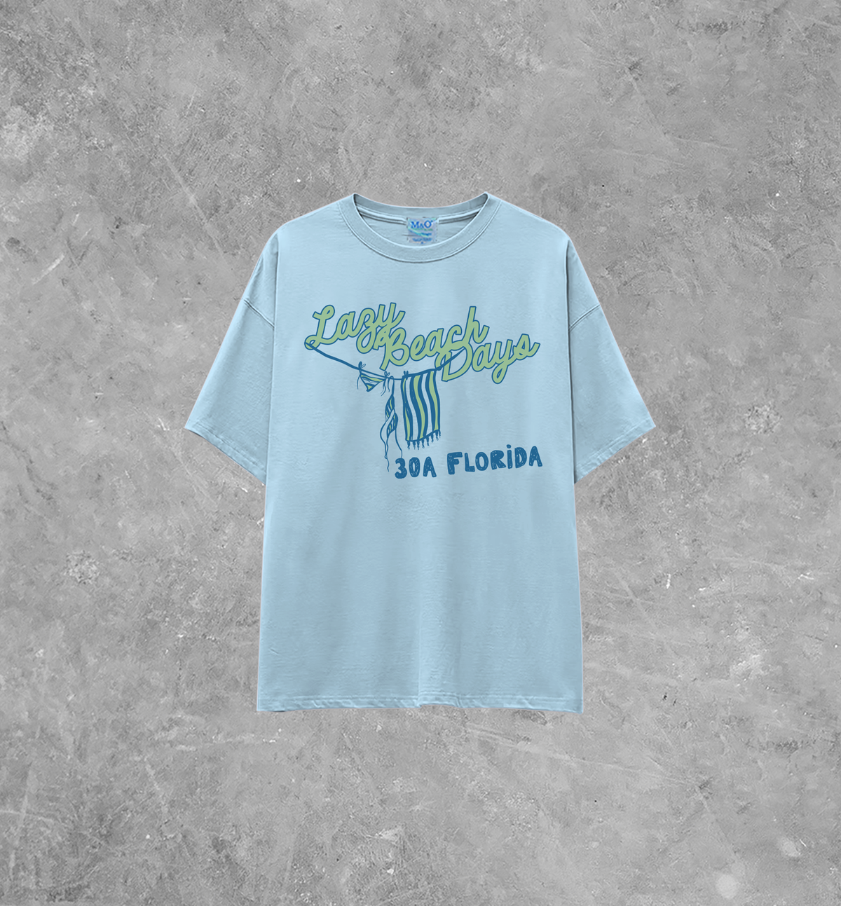 Underground Original Design: Lazy Beach Days, 30A Lightweight M&O Cotton T-Shirt