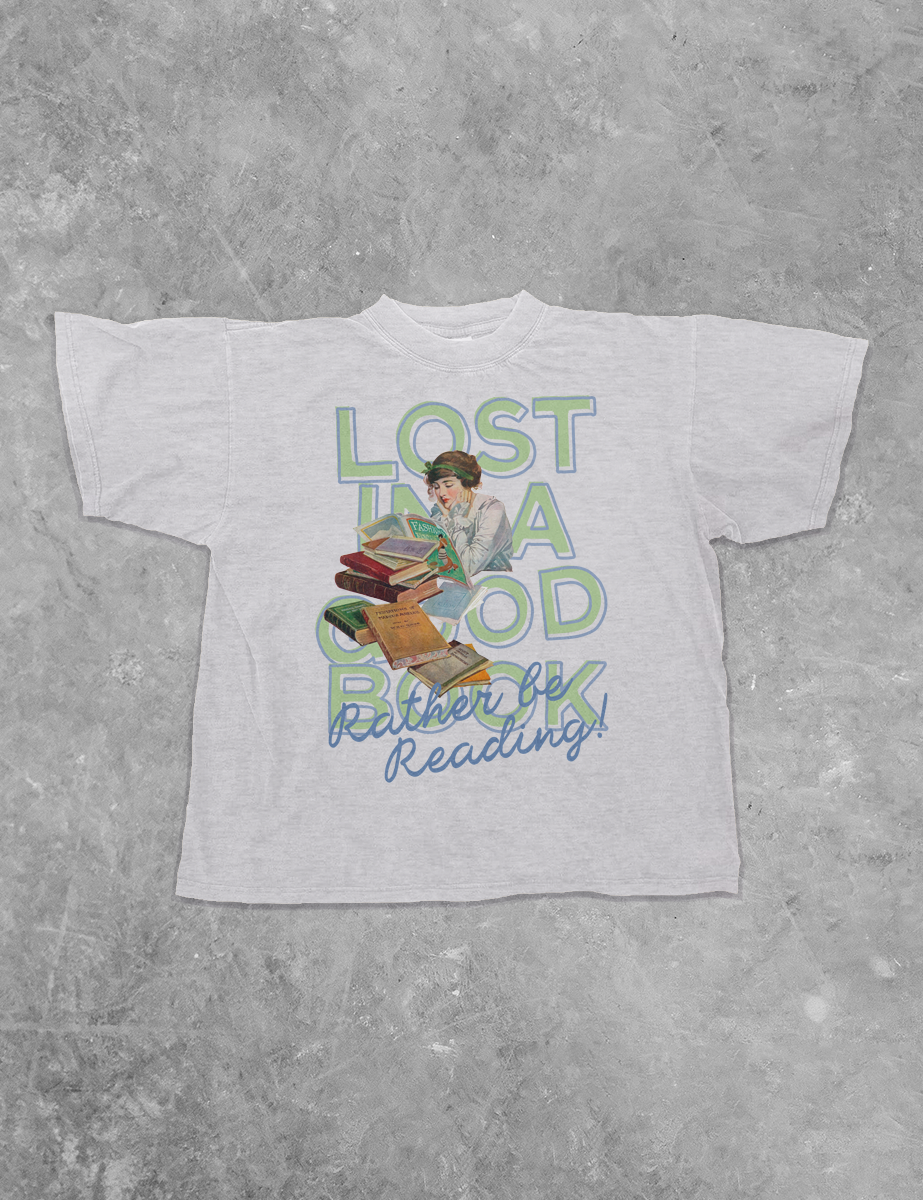 Underground Original Design: Lost in a Good Book Boxy Cotton T-Shirt