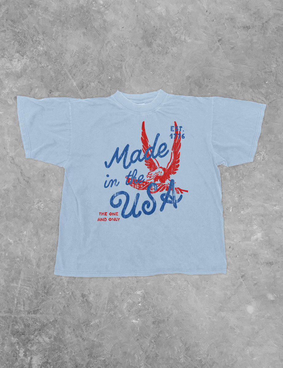 Underground Original Design: Made in the USA, Americana BC Boxy Cotton T-Shirt