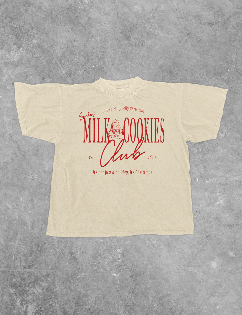Underground Original Design: Santa's Milk & Cookies Club Boxy Cotton T-Shirt