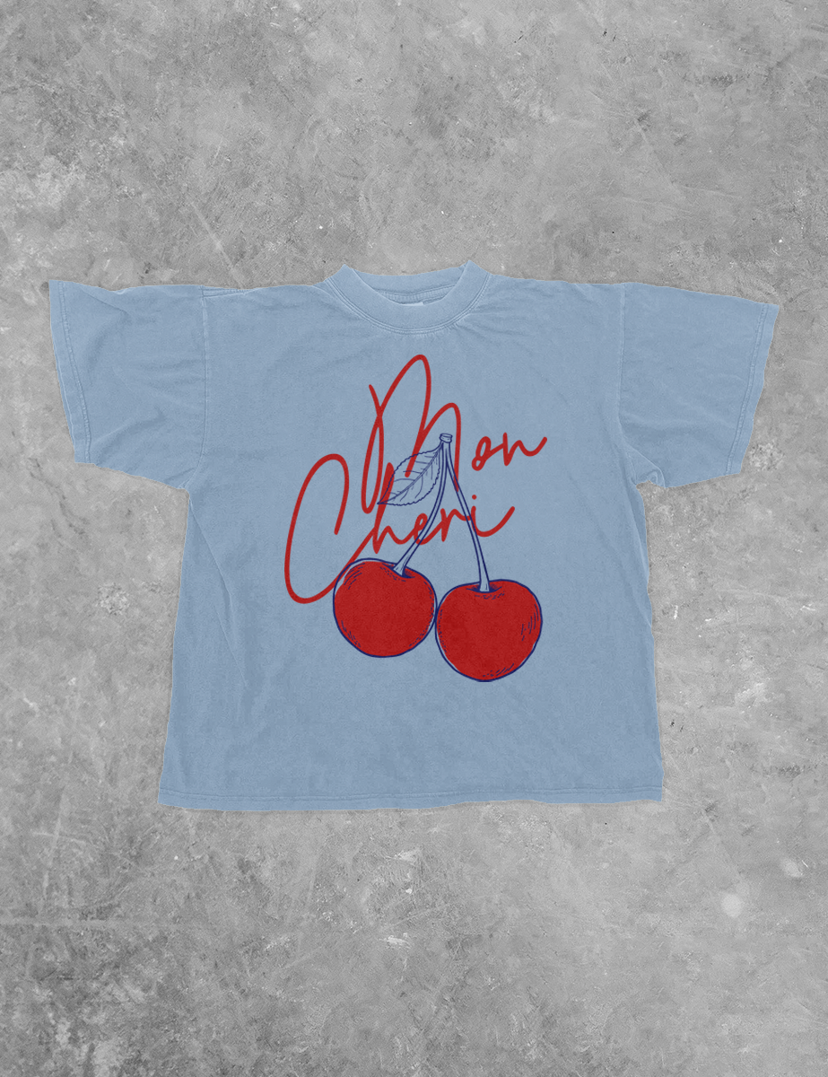 Underground Original Design: Mon Cheri, Cherries Boxy Cotton T-Shirt