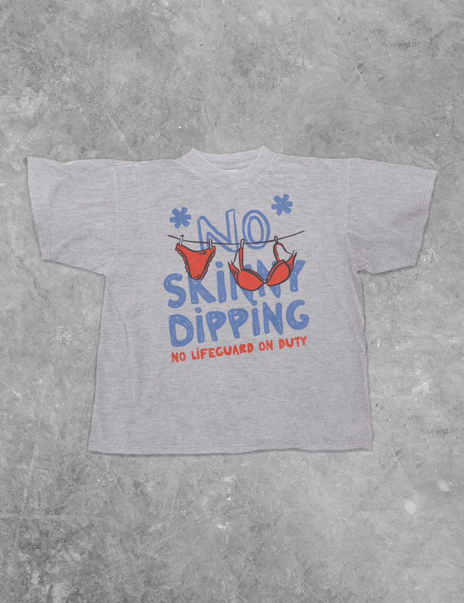 Underground Original Design: *NO* Skinny Dipping, Summer BC Boxy Cotton T-Shirt