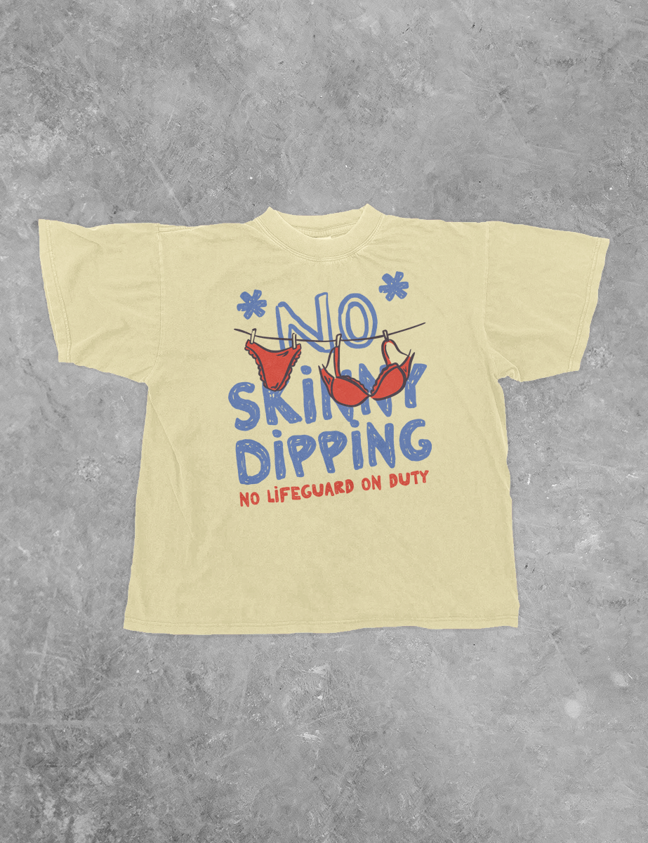 Underground Original Design: *NO* Skinny Dipping, Summer BC Boxy Cotton T-Shirt