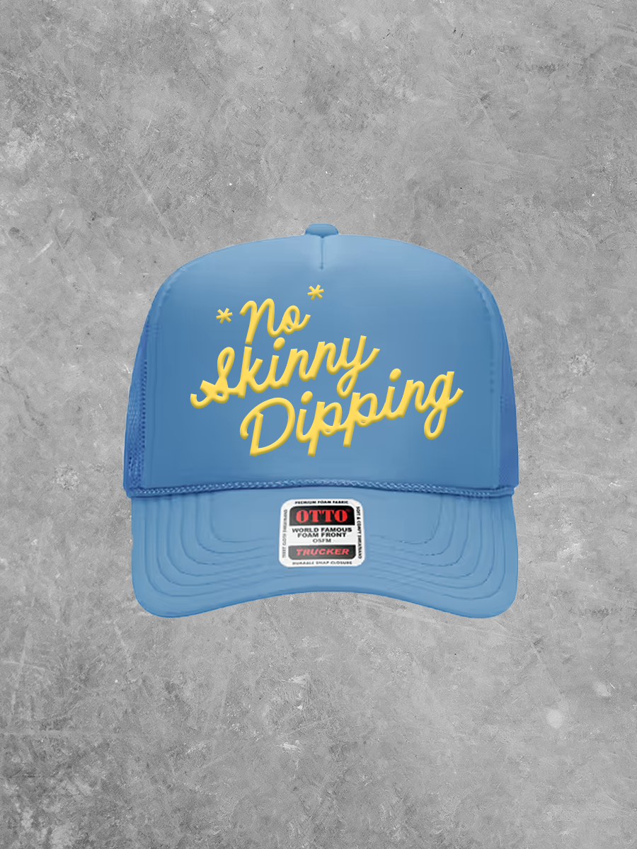 Underground Original Design: *No* Skinny Dipping, (Gold) PUFF Trucker Hat