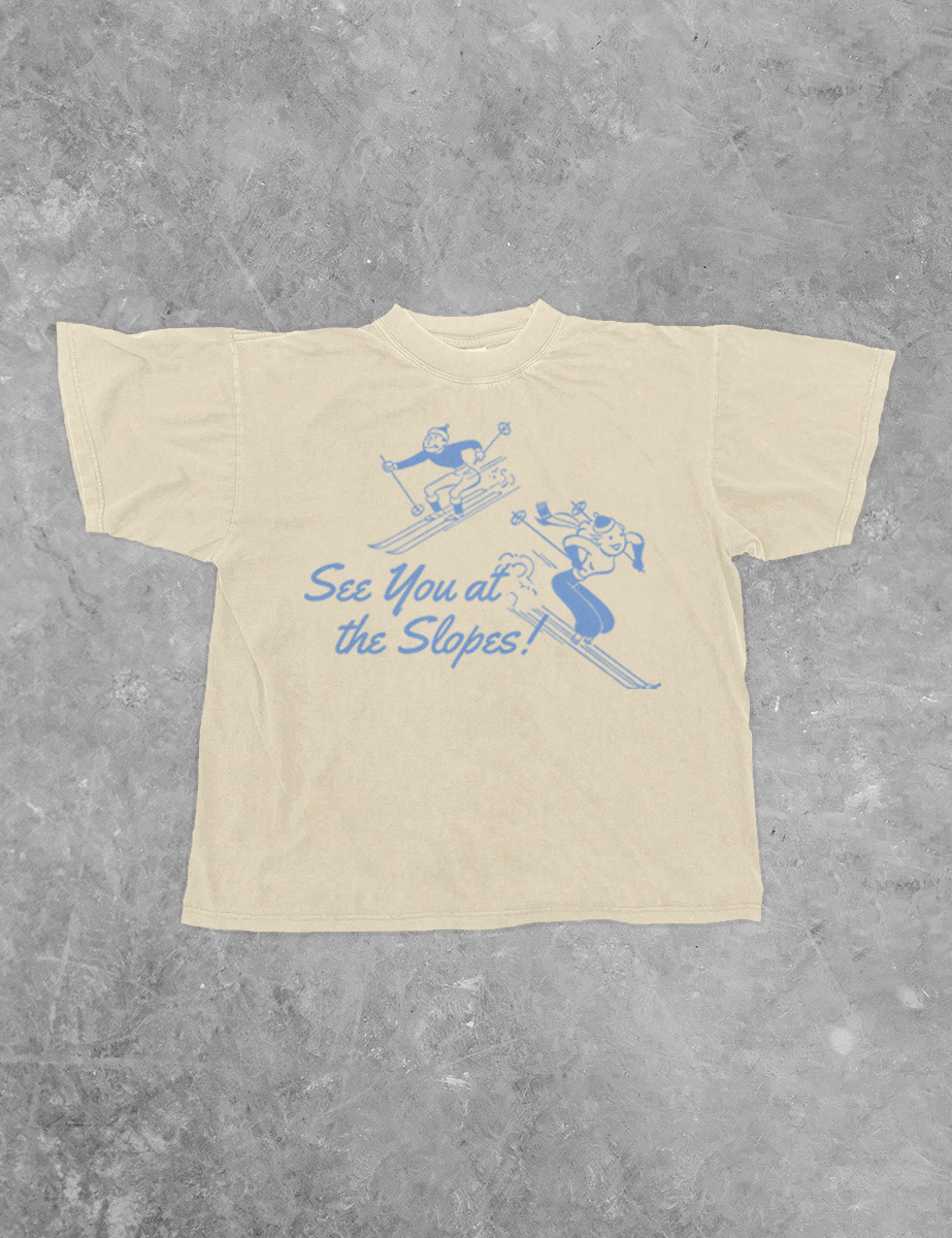 Underground Original Design: See You at the Slopes, Winter Season Boxy Cotton T-Shirt