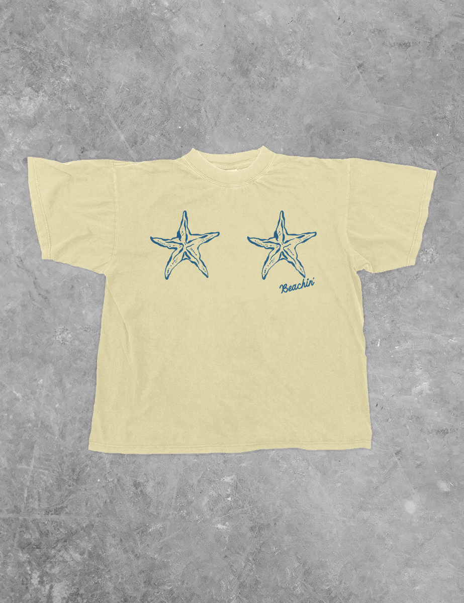 Underground Original Design: Starfish Bra, Beachin' Summer BC Boxy Cotton T-Shirt