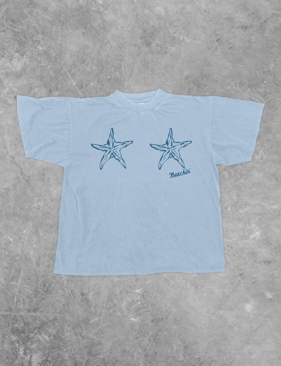 Underground Original Design: Starfish Bra, Beachin' Summer BC Boxy Cotton T-Shirt