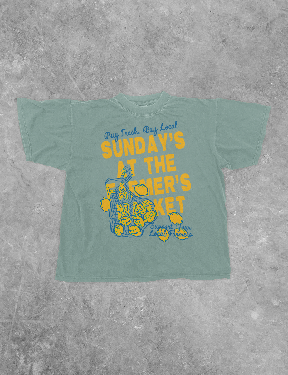 Underground Original Design: Sunday's at the Farmer's Market Boxy Cotton T-Shirt