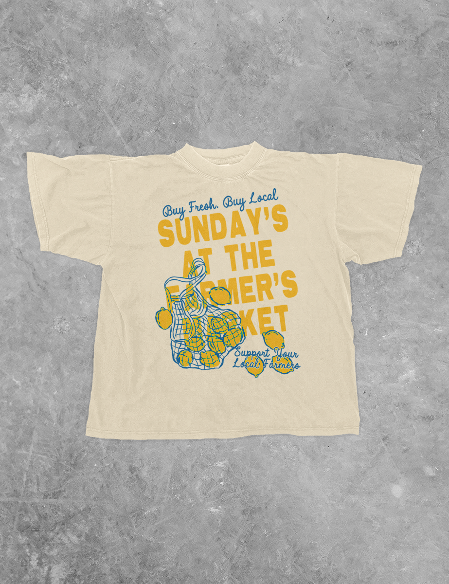 Underground Original Design: Sunday's at the Farmer's Market Boxy Cotton T-Shirt