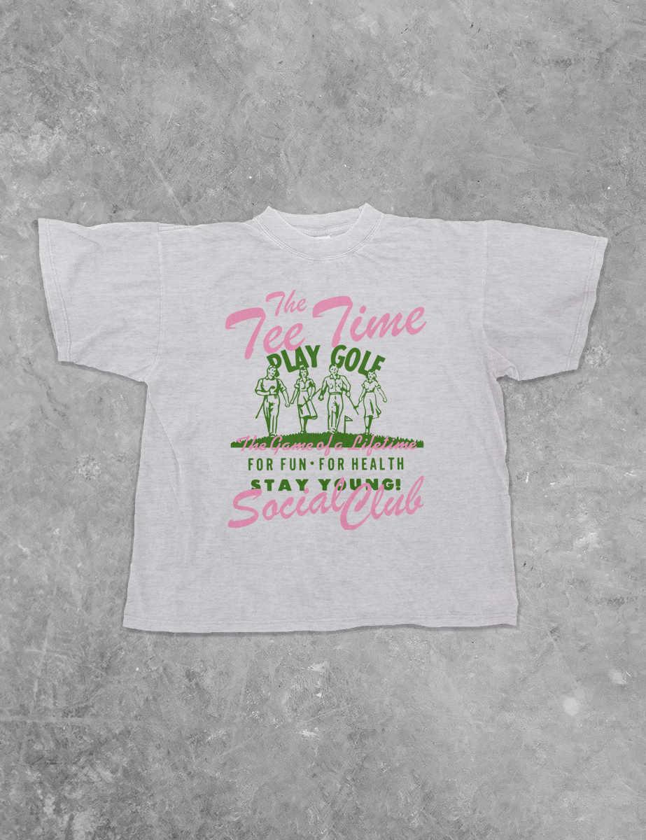 Underground Original Design: The Tee Time Social Club, Golf Boxy Cotton T-Shirt