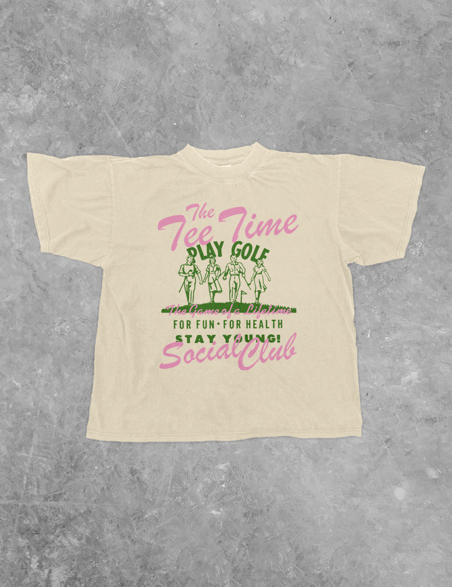 Underground Original Design: The Tee Time Social Club, Golf Boxy Cotton T-Shirt