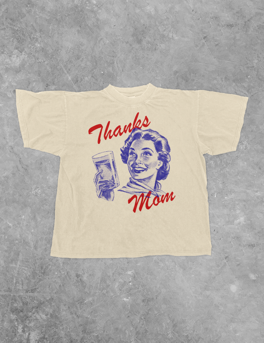 Underground Original Design: Thanks Mom, Mother's Day Boxy Cotton T-Shirt