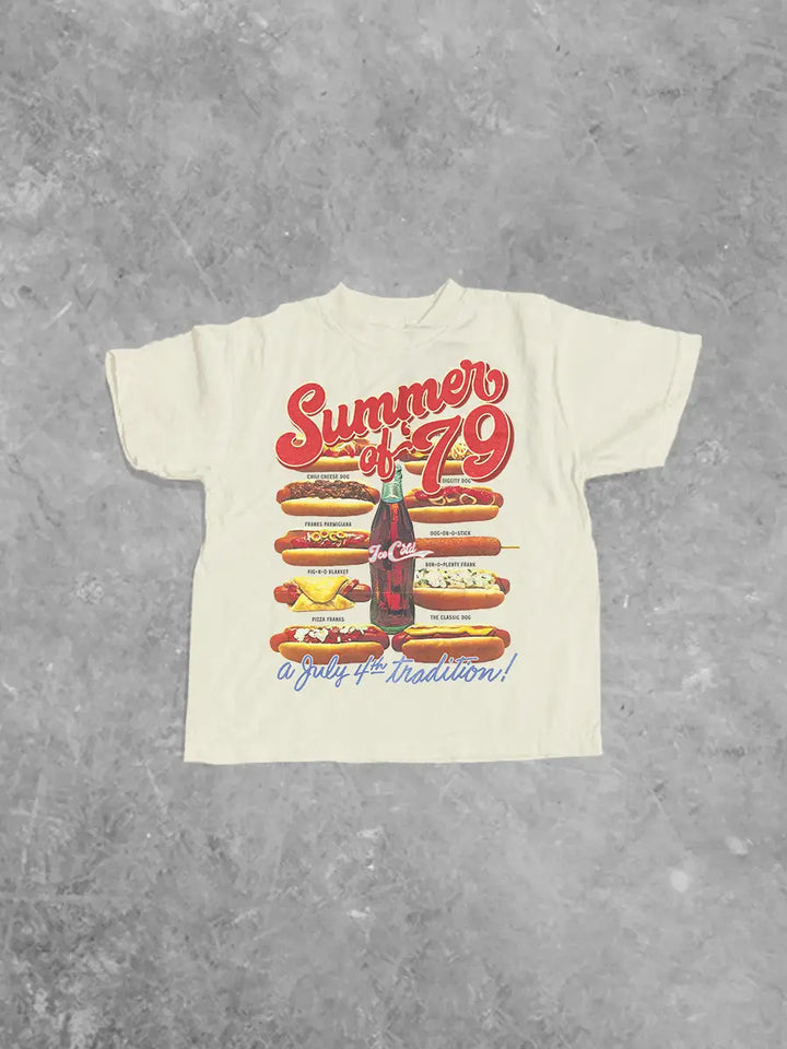 Underground Original Design: * KIDS * Summer of '79, Hot Dogs Kids Boxy T-Shirt