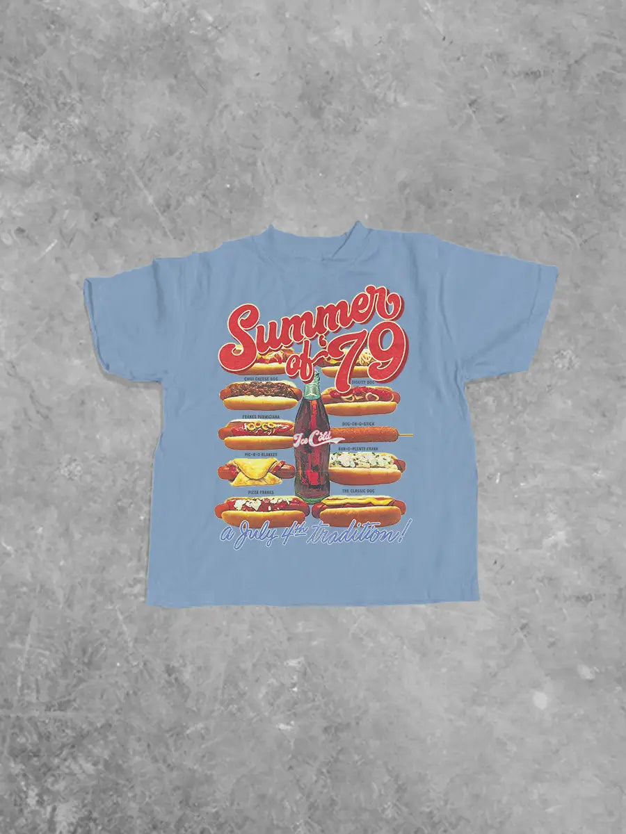Underground Original Design: * KIDS * Summer of '79, Hot Dogs Kids Boxy T-Shirt