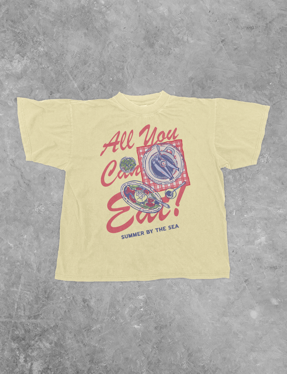 Underground Original Design: All You Can Eat,  Summer BC Boxy Cotton T-Shirt