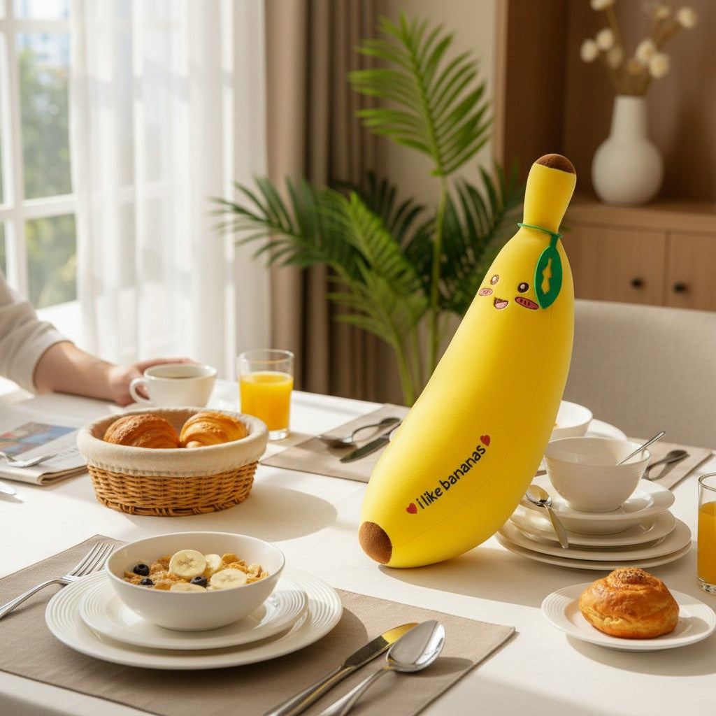Smiley Banana Stuffed Animal — Kawaii Plush Gift