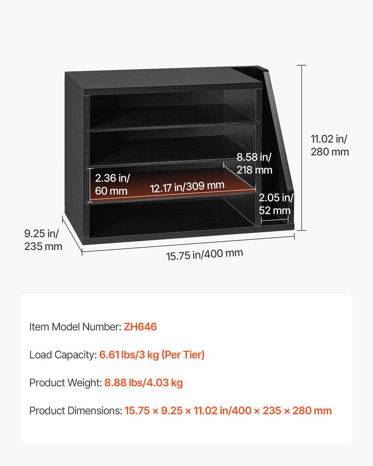 Four-Compartment Desk Mail Sorter